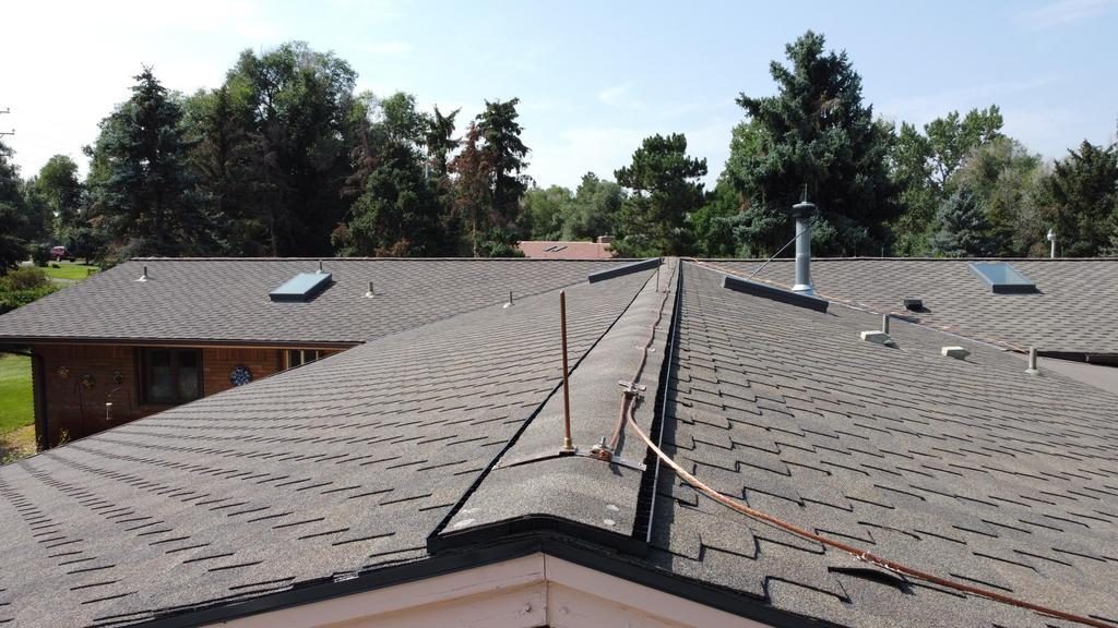 Lightning protection system installed on a roof